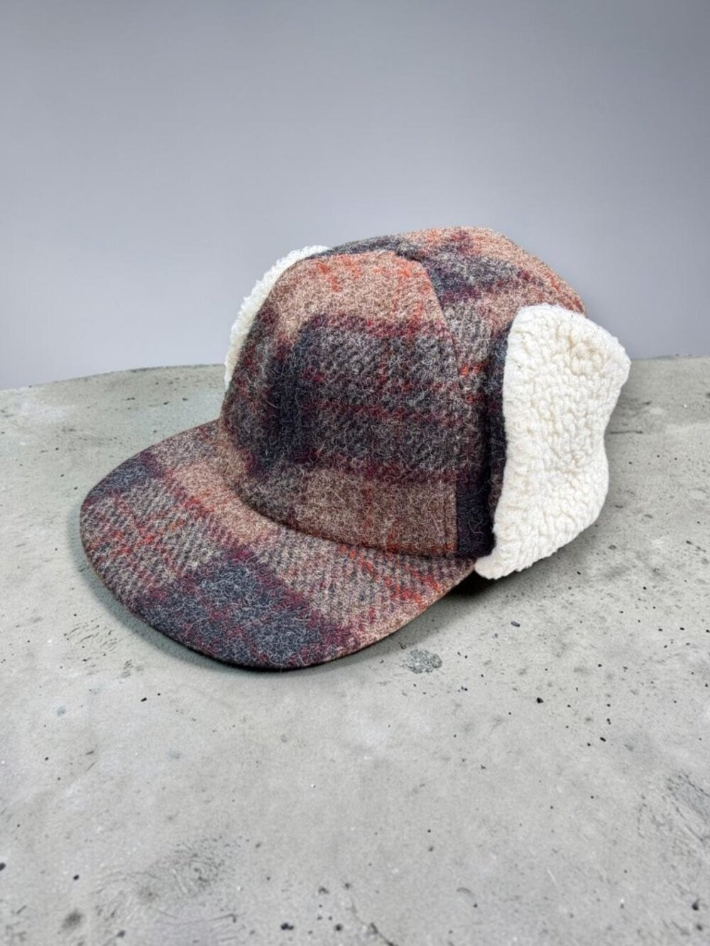 J.Crew Y2K Plaid Wool Blend Trapper Hat Sherpa Ear Flap Aviator Cap Heritage M